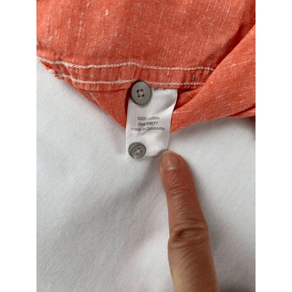 Women's Long Sleeve Button Down 100% Cotton Peachy/Orange Shirt, Size Medium - Picture 8 of 8